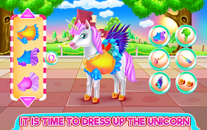Cute Unicorn Caring & Dressup